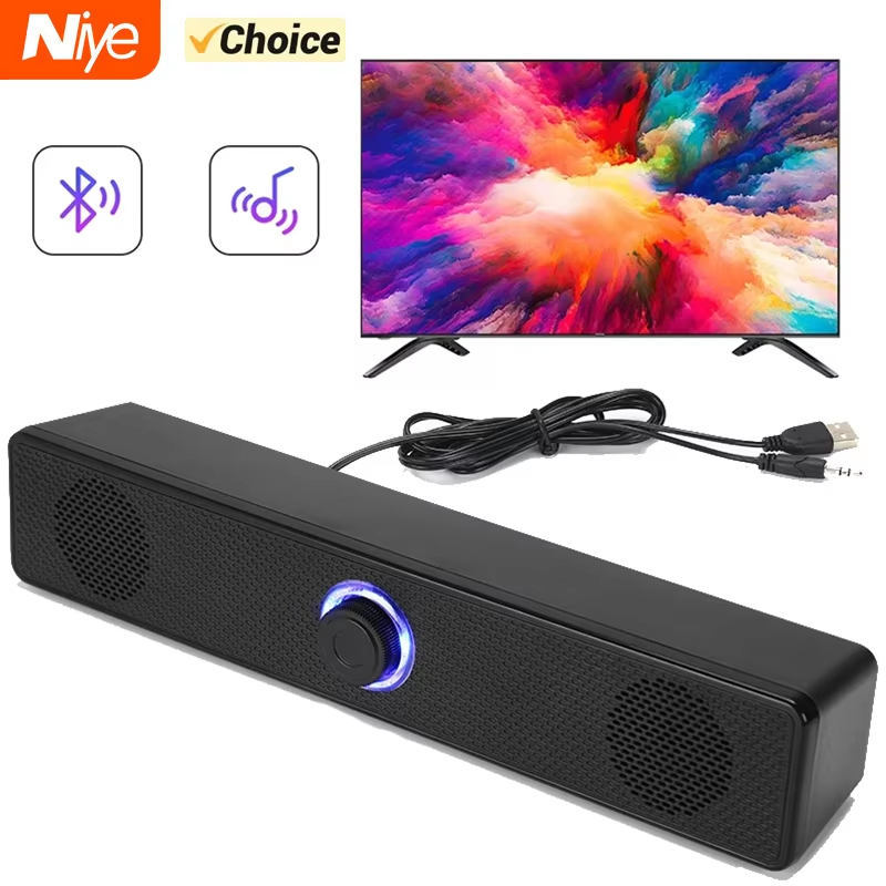 Home Theater Speaker - ซาวด์บาร์บลูทูธโฮมเธียเตอร์พร้อมซับวูฟเฟอร์ ระบบเสียงเซอร์ราวด์ 4D เบสหนัก ลำโพงสเตอริโอแบบมีสายสำหรับทีวีและคอมพิวเตอร์