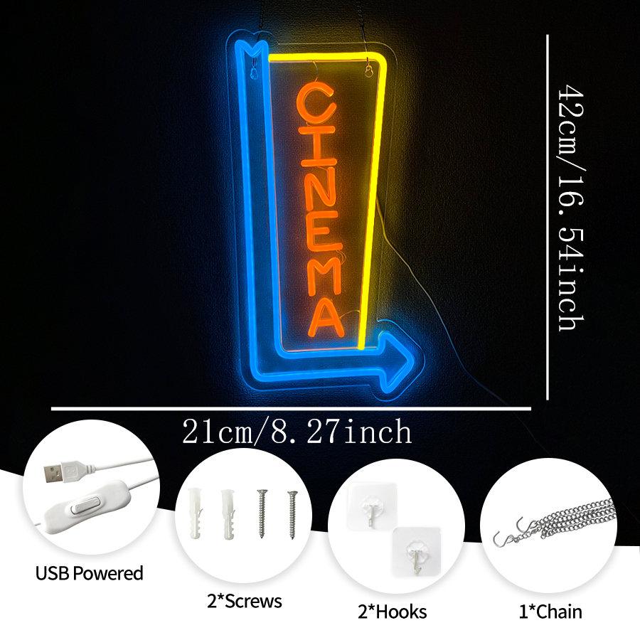 ป้ายไฟนีออน LED รูปธงโรงภาพยนต - Home Cinema Guide บทวิจารณ์และราคา