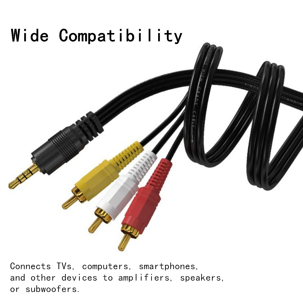 3.5 มม.ถึง 3 RCA Audio Video C - Home Cinema Beamer บทวิจารณ์และราคา